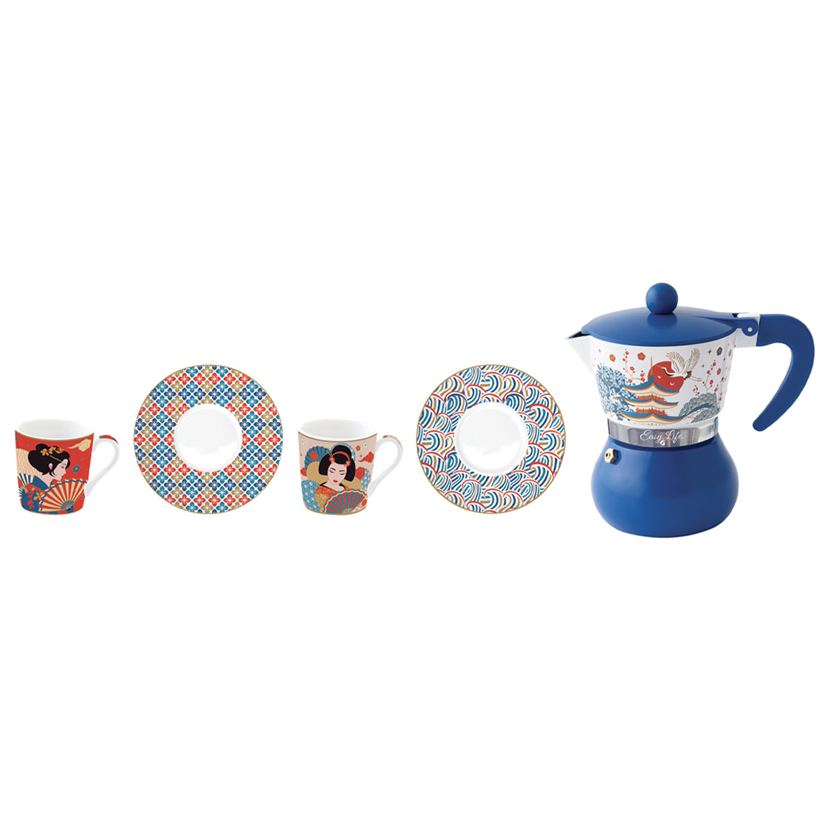 Set 2 porcelian coffee cups 100 ml with coffee maker TOKYO