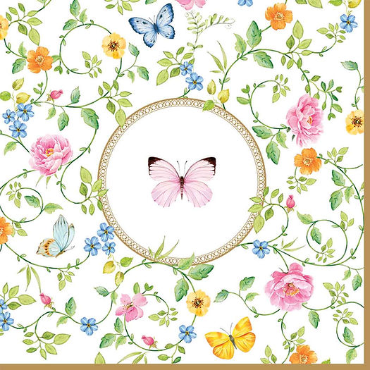 Pack of 20 Fashion paper  33x33 DANCING BUTTERFLIES