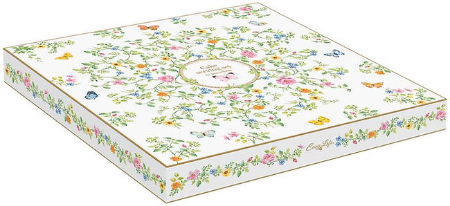 Porcelain cake serving set  Ø 32 cm in color box DANCING BUTTERFLIES