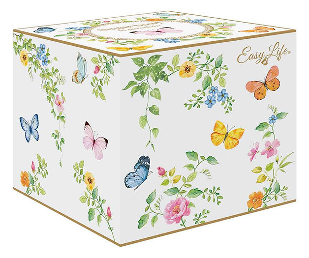 Porcelain sugar bowl 220 ml in color box DANCING BUTTERFLIES