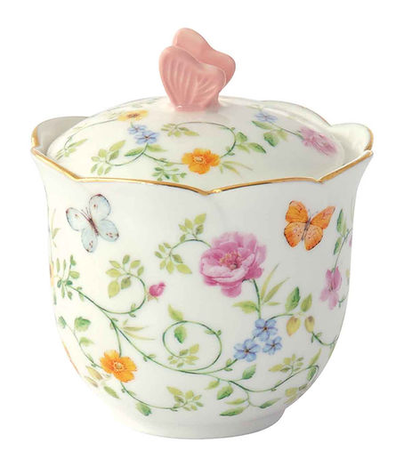 Porcelain sugar bowl 220 ml in color box DANCING BUTTERFLIES