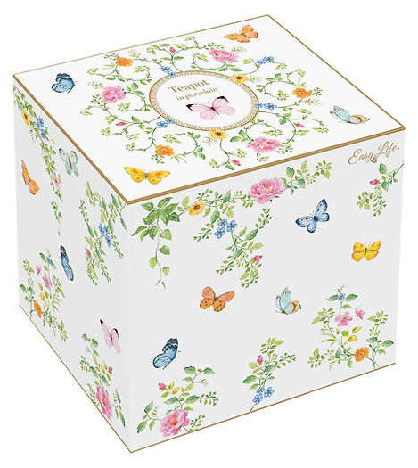 Porcelain Teapot 900 ml in color box DANCING BUTTERFLIES