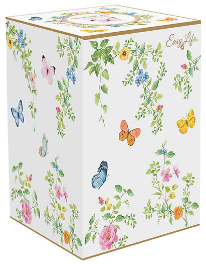 Porcelain jar in color box DANCING BUTTERFLIES