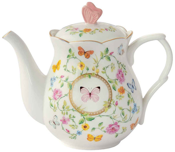 Porcelain Teapot 900 ml in color box DANCING BUTTERFLIES