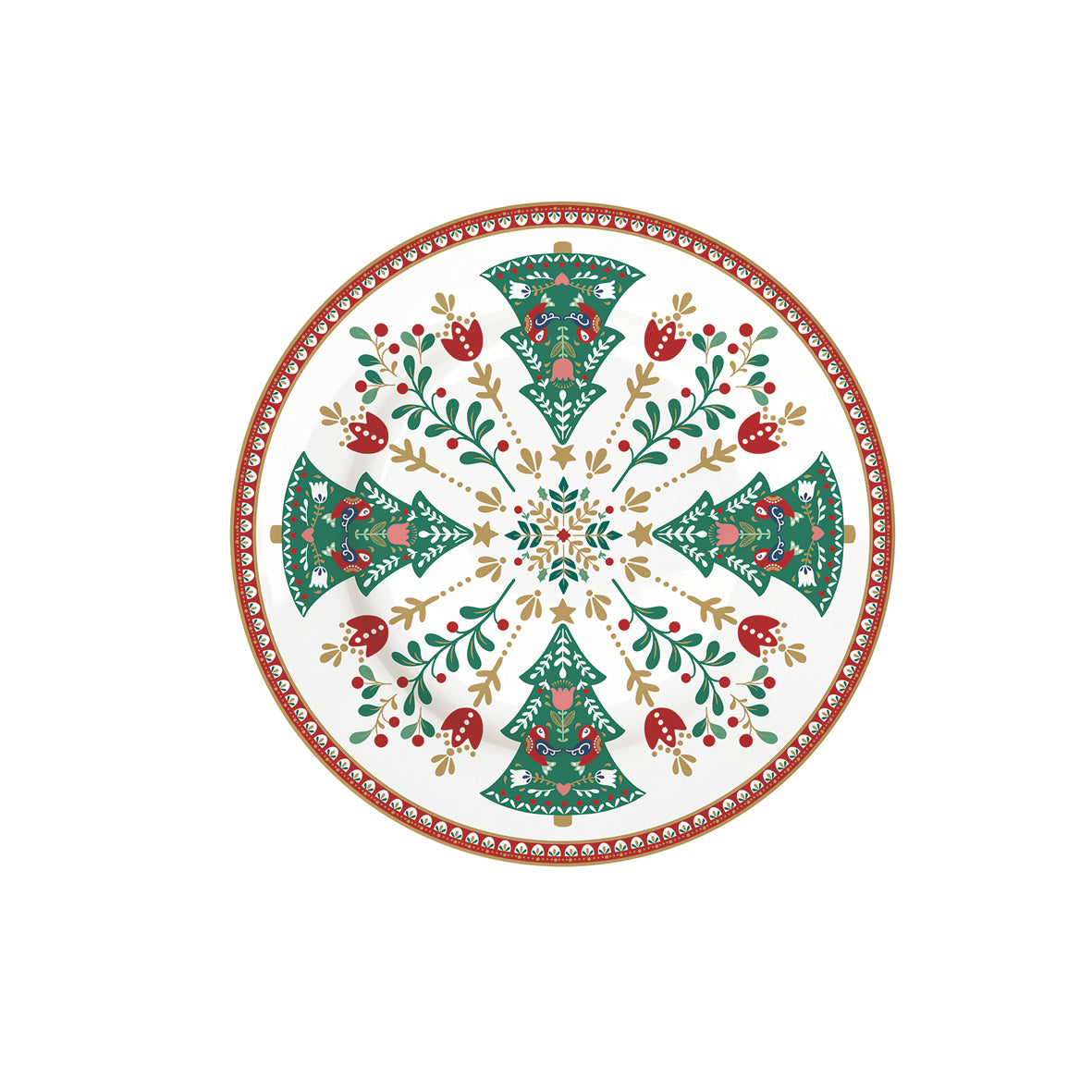 Dessert plate in porcelain Ø 19 cm CHRISTMAS FOLK