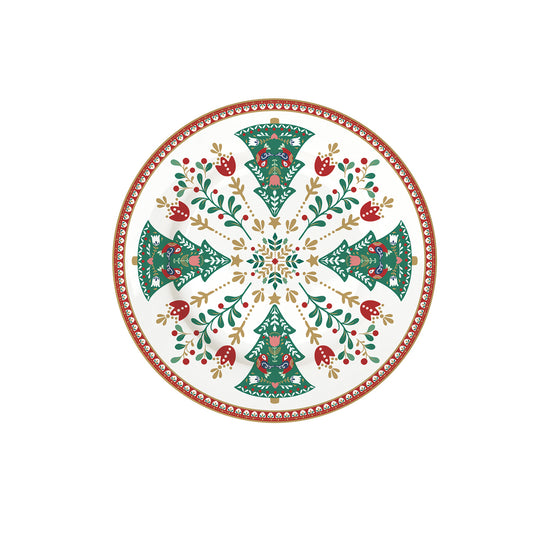 Dessert plate in porcelain Ø 19 cm CHRISTMAS FOLK