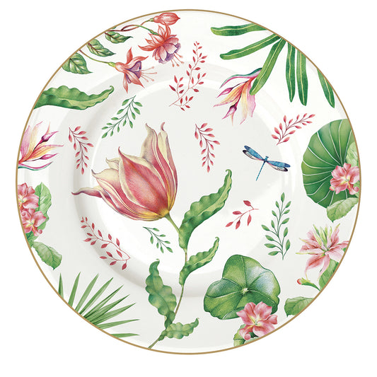 Set of 6 Porcelain plate Ø 19 cm. BOTANIC CHIC