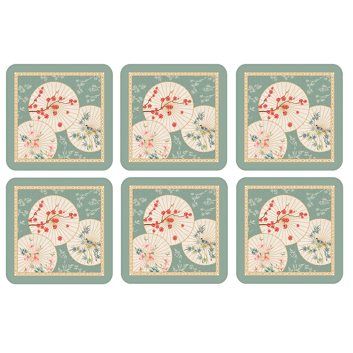 Set 6 cork coasters ORIENTAL DREAMS
