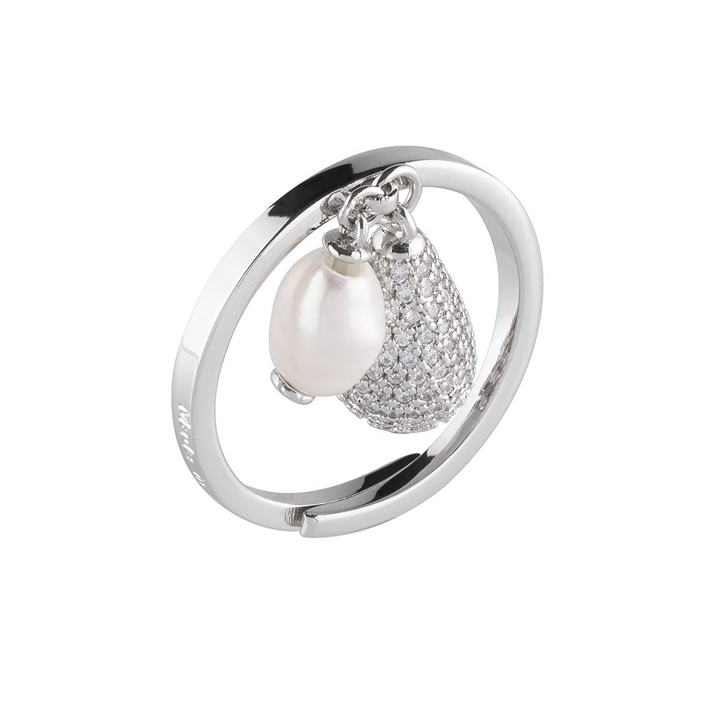 Tulipe ring with pendants and zircons