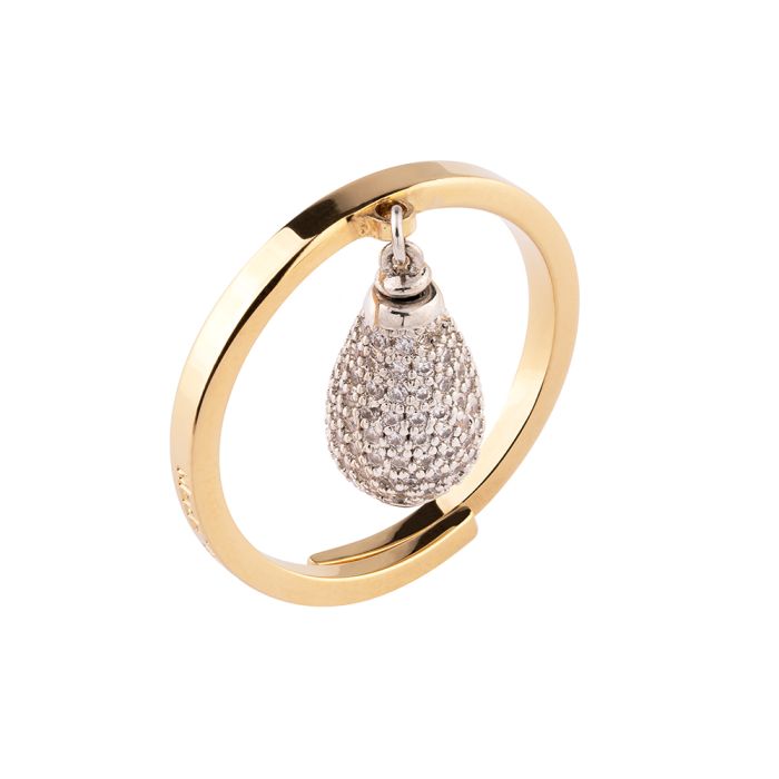Tulipe ring with pendant stone