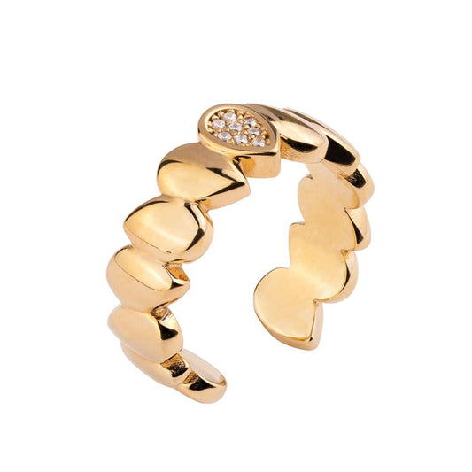 Tulipe ring with zircons