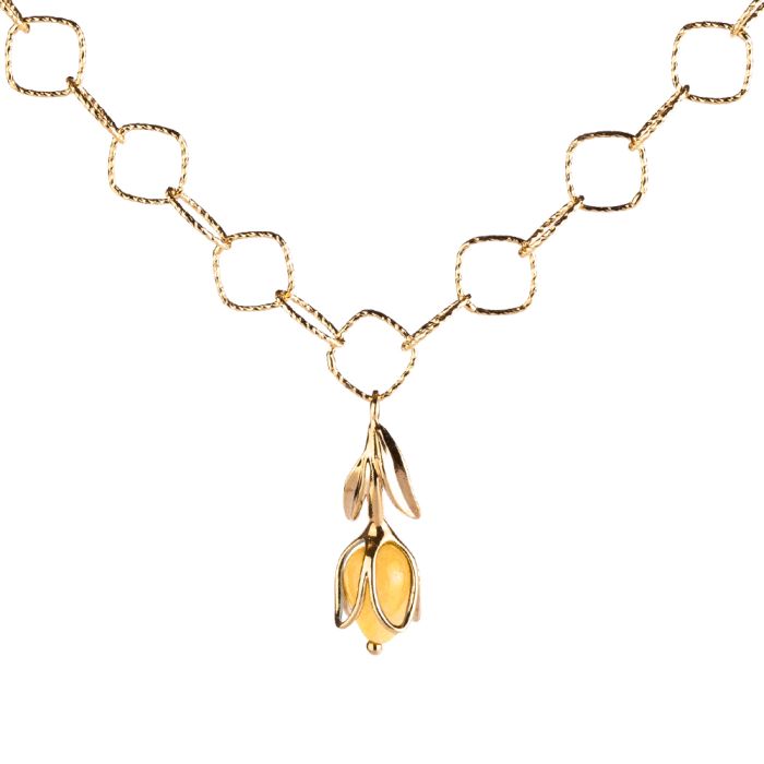 Tulipe Choker Necklace with Pendant Tulip