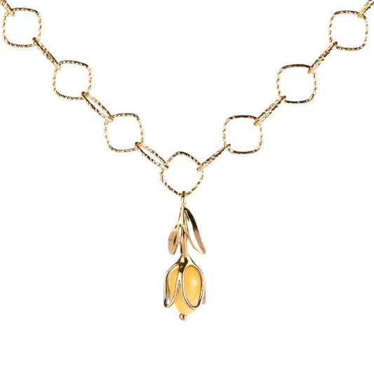 Tulipe Choker Necklace with Pendant Tulip
