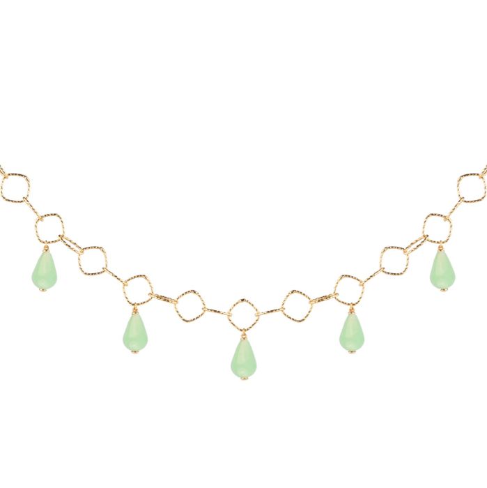 Tulipe choker necklace with five coloured stones pendants