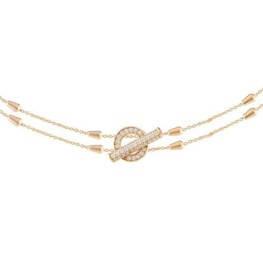 BRONZE AND STONES NECKLACE