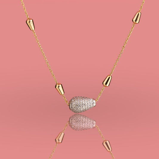 BRONZE AND STONES NECKLACE