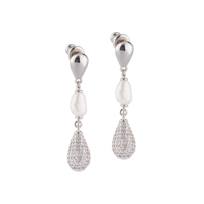Tulipe earrings with zirconia pendant