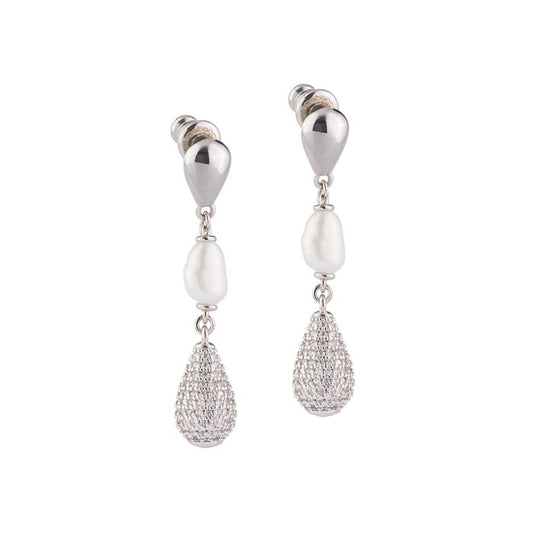 Tulipe earrings with zirconia pendant