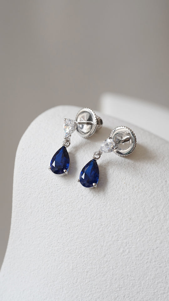 Arabella Baby Earrings Sapphire Sterling Silver