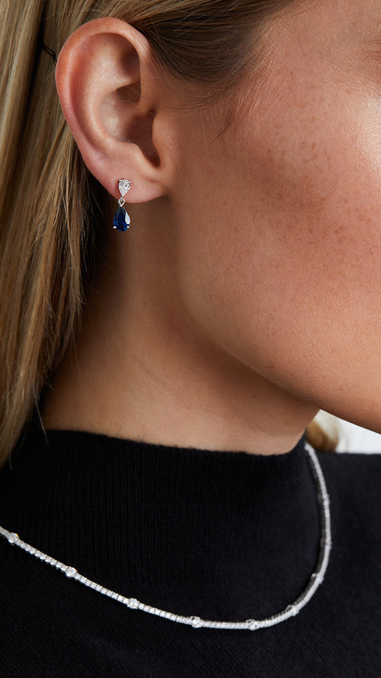 Arabella Baby Earrings Sapphire Sterling Silver