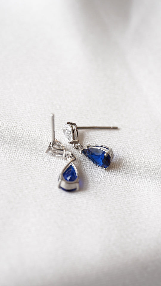 Arabella Baby Earrings Sapphire Sterling Silver