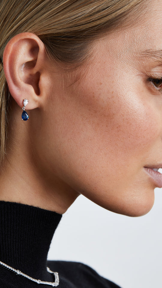 Arabella Baby Earrings Sapphire Sterling Silver