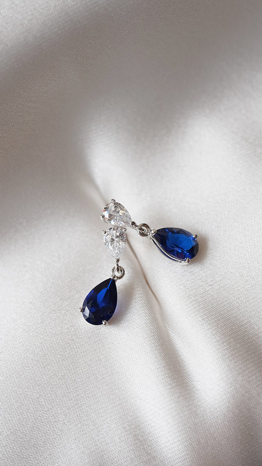 Arabella Baby Earrings Sapphire Sterling Silver