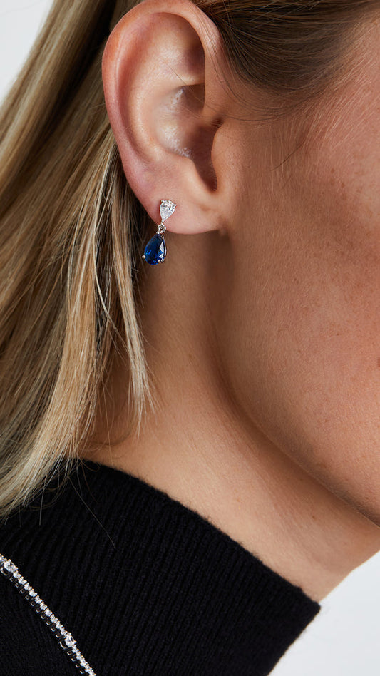 Arabella Baby Earrings Sapphire Sterling Silver