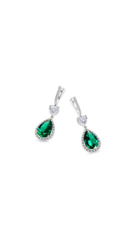 Ren Earrings Emerald Green Sterling Silver