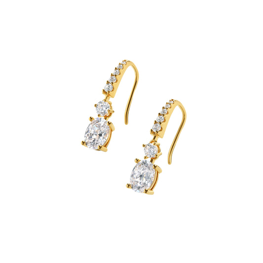 Thea Oval Earrings Gold Vermeil