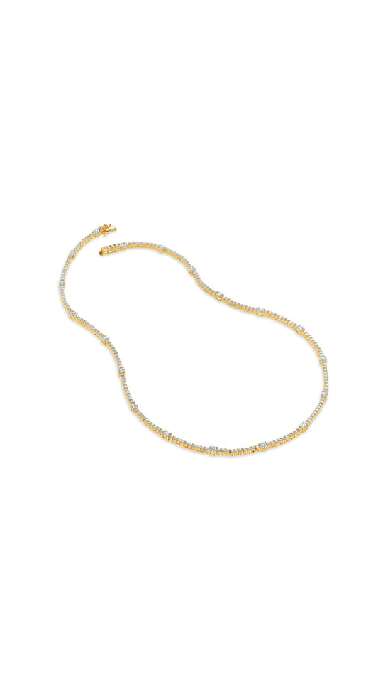 Phoebe Tennis Necklace Gold Vermeil