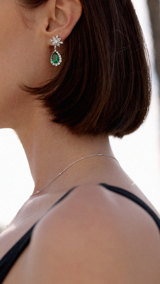 Camari Earrings Emerald Sterling Silver