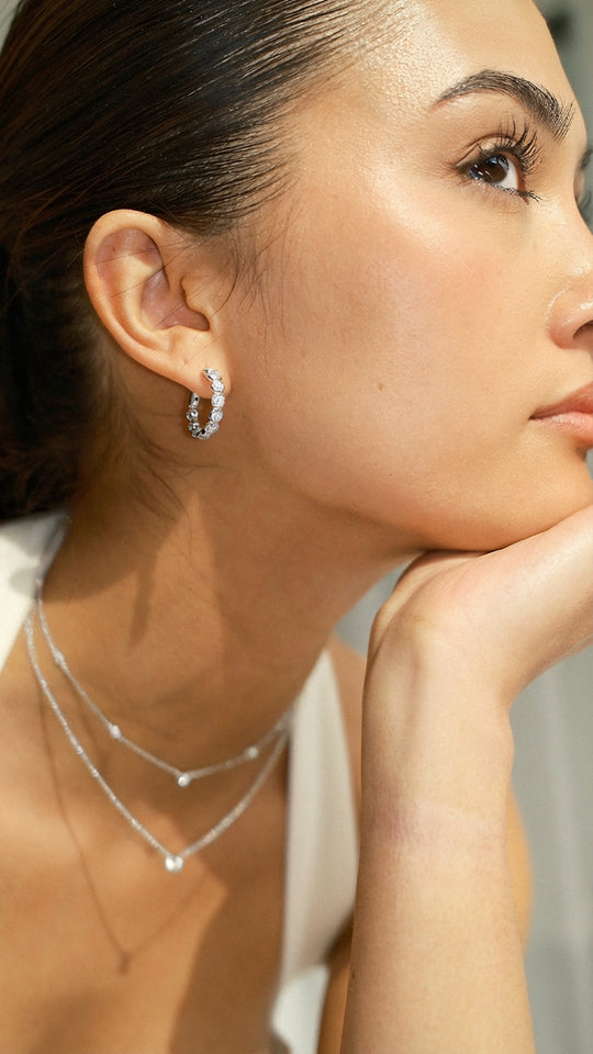 Cate Hoop Earrings Sterling Silver