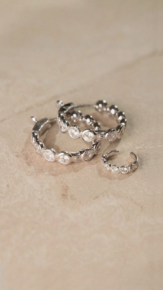 Cate Hoop Earrings Sterling Silver