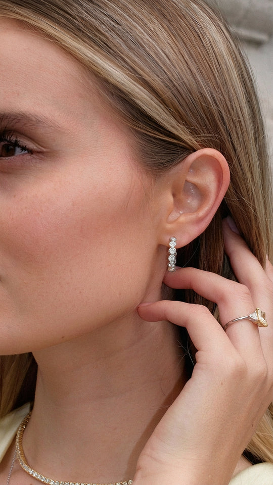 Cate Hoop Earrings Sterling Silver