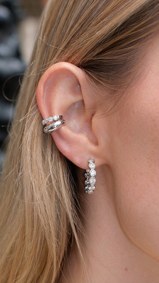 Cate Hoop Earrings Sterling Silver