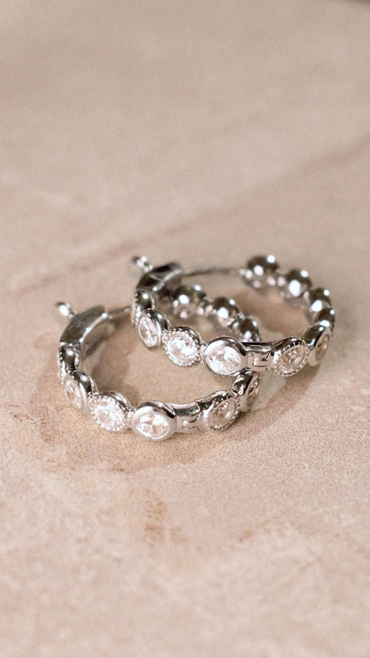Cate Hoop Earrings Sterling Silver