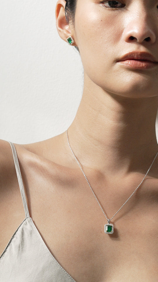 Eton Necklace Emerald Green Sterling Silver