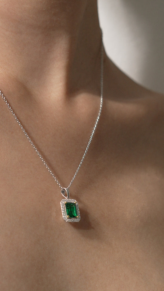 Eton Necklace Emerald Green Sterling Silver
