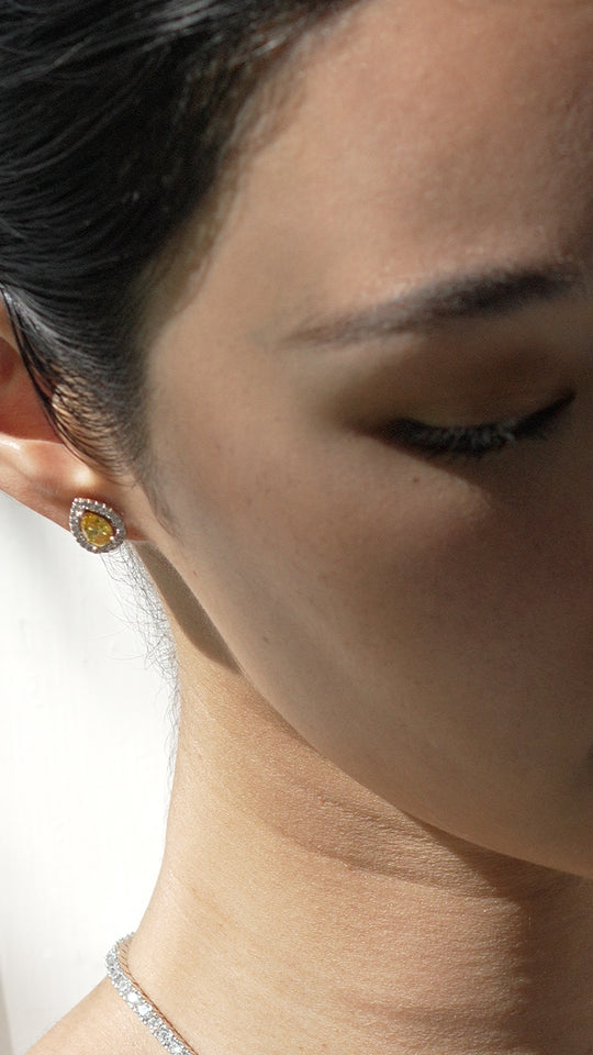 Emile Stud Earrings Yellow Sterling Silver