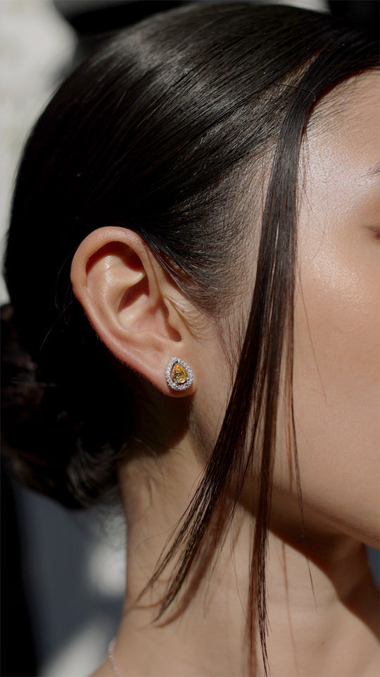 Emile Stud Earrings Yellow Sterling Silver