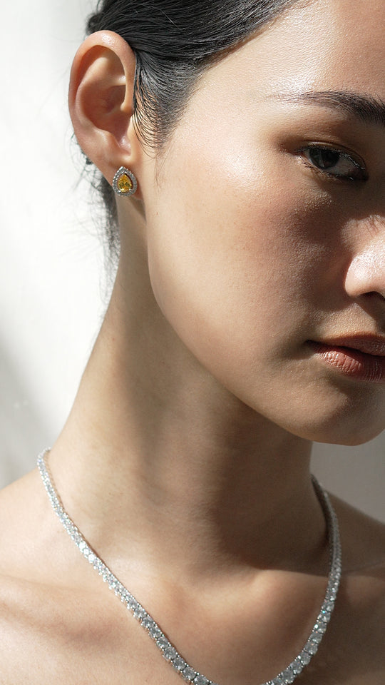 Emile Stud Earrings Yellow Sterling Silver