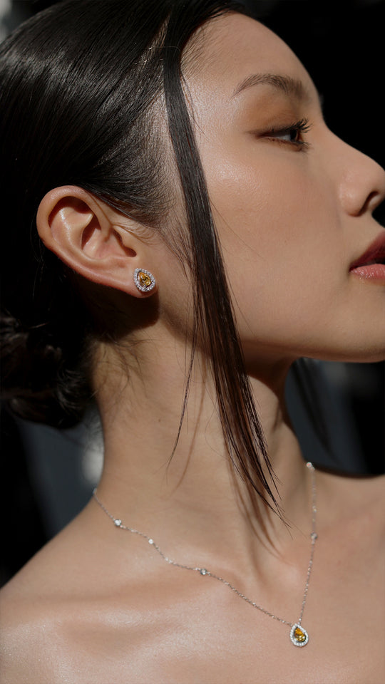 Emile Stud Earrings Yellow Sterling Silver