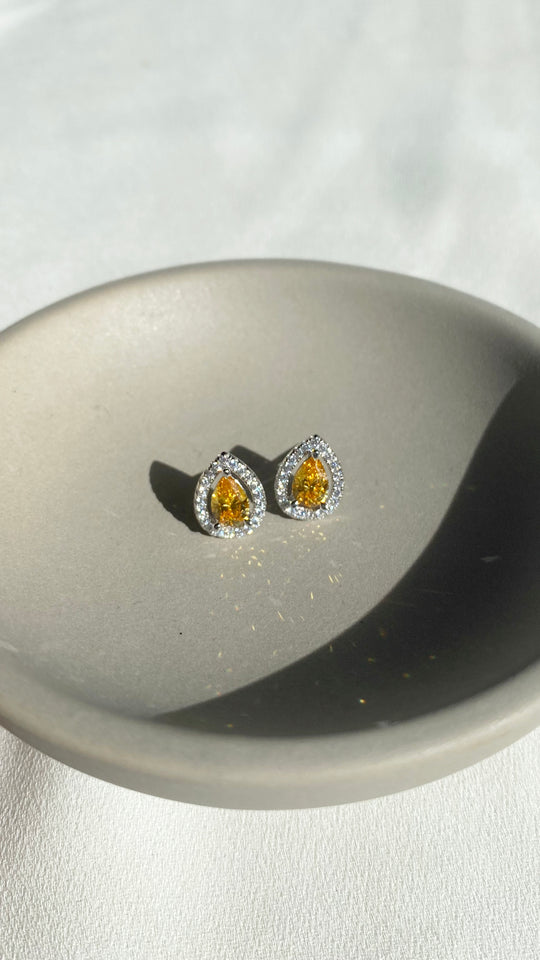 Emile Stud Earrings Yellow Sterling Silver