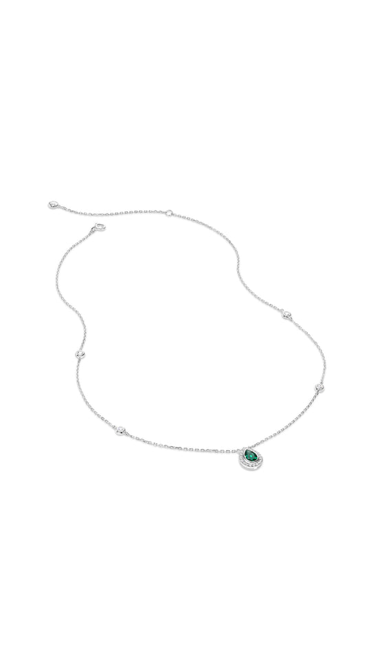 Emile Necklace Emerald Green Sterling Silver