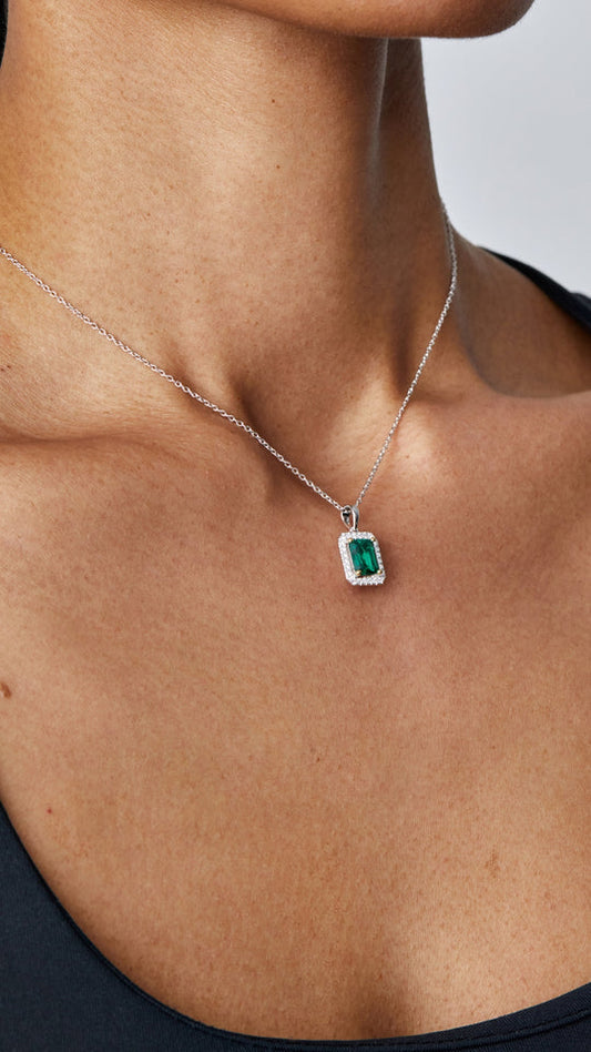 Eton Necklace Emerald Green Sterling Silver