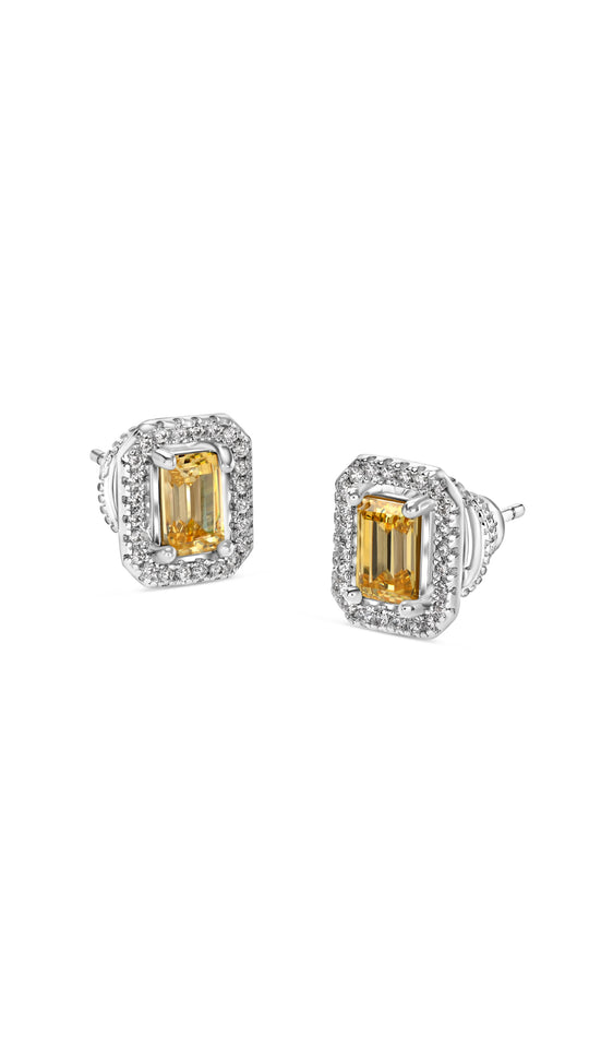 Eton Stud Earrings Yellow Sterling Silver