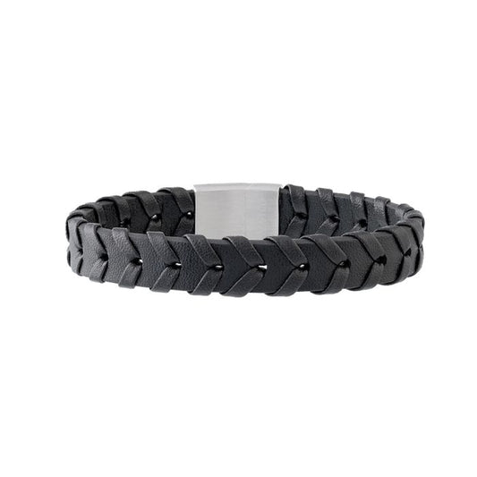 STEEL AND LEATHER BRACELET
