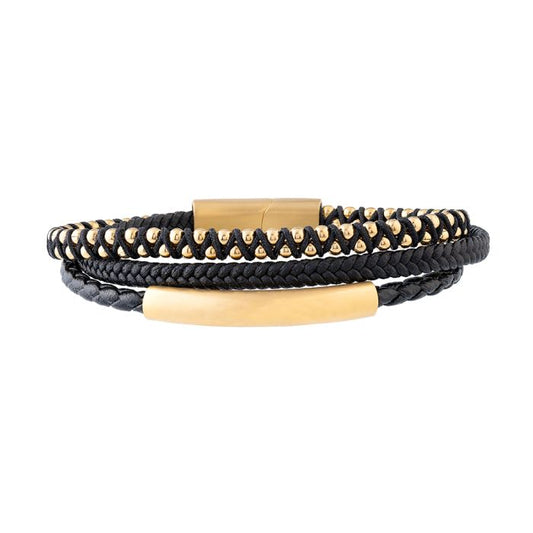 STEEL AND LEATHER BRACELET