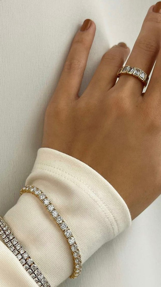Hailey Tennis Bracelet Gold Vermeil